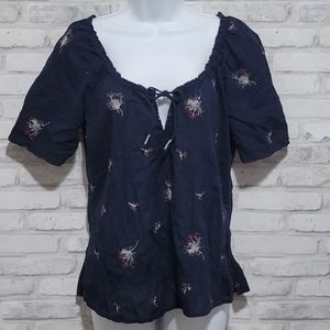 Abercrombie & Fitch Floral Embroidered Blouse